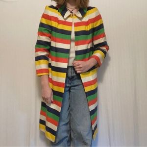Vintage 70s Color Block Stripe Coat